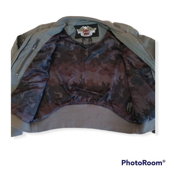 Women's Large L Harley-Davidson Army Green Jacket Camo Inside 97508-05VW - Picture 4 of 9